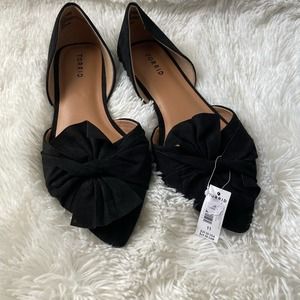 NWT Torrid Women Dorsay Black Faux Suede Flats Size 11